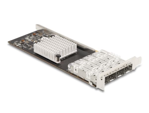 DeLOCK PCI Express x4 Card to 4 x SFP slot Gigabit LAN i350, Internal, Wired, PCI Express, Fiber, 1000 Mbit/s, Black