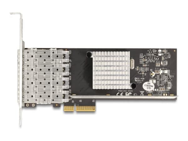 Delock - Nettverksadapter - PCIe x4 lav profil - Gigabit SFP x 4 Sort