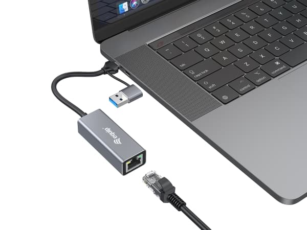 Equip 133495, Koblet med ledninger (ikke trådløs), USB Type-A/USB Type-C, Ethernet, 2500 Mbit/s, Grå