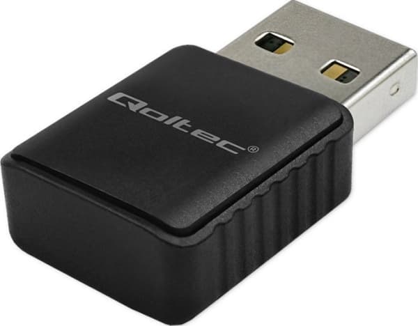 Qoltec - Nätverksadapter - USB 3.0 - 802.11a, 802.11b/g/n, Bluetooth 4.0 - svart