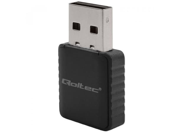 Qoltec - Nätverksadapter - USB 3.0 - 802.11a, 802.11b/g/n, Bluetooth 4.0 - svart