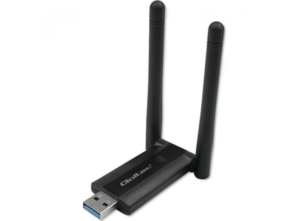 Qoltec - Nätverksadapter - USB 3.0 - Wi-Fi 5 - svart