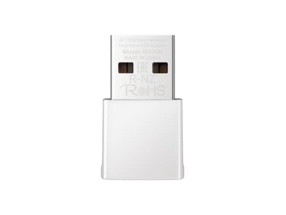Mercusys MA30N, Koblet med ledninger (ikke trådløs), USB, WLAN, Wi-Fi 5 (802.11ac), 1300 Mbit/s, Hvit