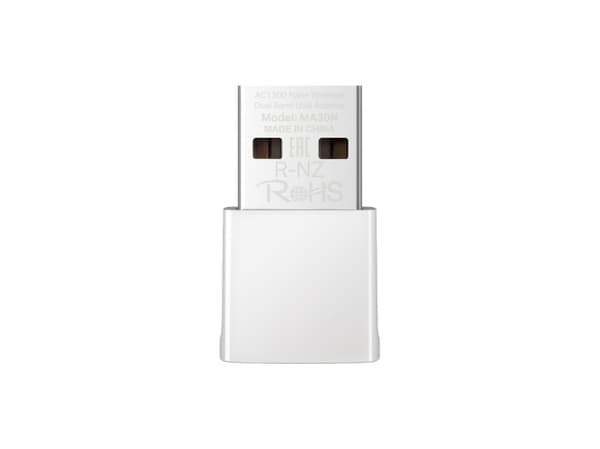 Mercusys MA30N, Koblet med ledninger (ikke trådløs), USB, WLAN, Wi-Fi 5 (802.11ac), 1300 Mbit/s, Hvit Hvit