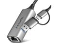 Miniatyrbild 2 av 2: AXAGON ADE-TXCA Gigabit Ethernet Adapter, USB-C + USB-A - Titanium Grey