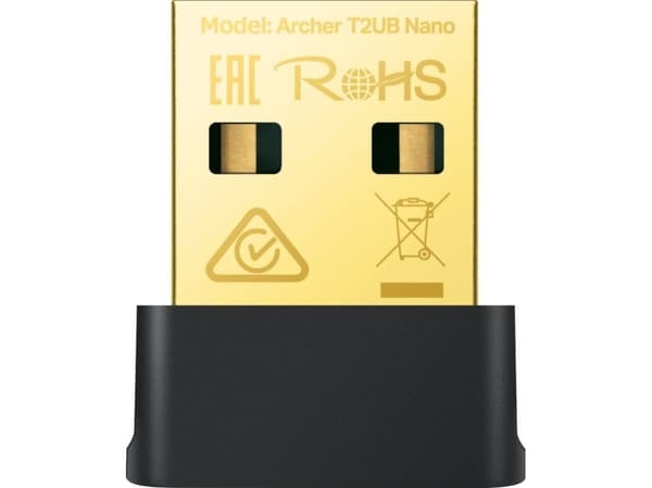 TP-Link Archer T2UB Nano, Trådløs, USB, WLAN / Bluetooth, Wi-Fi 5 (802.11ac), 433 Mbit/s, Sort Sort