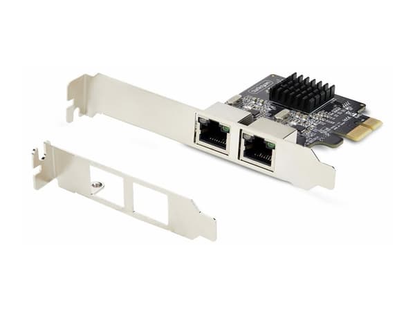 StarTech.com 2-Port Gigabit PCIe Network Adapter Card, TAA Compliant - Nettverksadapter - PCIe - Gigabit Ethernet x 2 - svart - TAA-samsvar