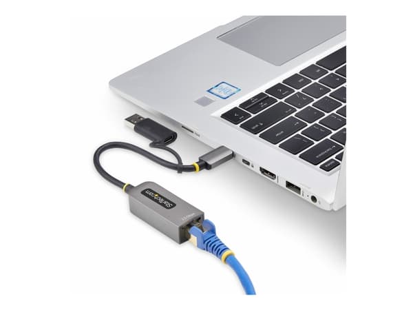 StarTech.com 2.5GbE USB-C to Ethernet Adapter with USB-A Converter - Nettverksadapter - USB-C 3.2 Gen 1 / Thunderbolt 3 - 10M/100M/1G/2,5 Gigabit Eth