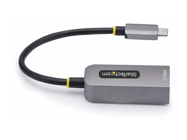 StarTech.com 2.5GbE USB-C to Ethernet Adapter - Nettverksadapter - USB-C 3.2 Gen 1 / Thunderbolt 3 - 10M/100M/1G/2,5 Gigabit Ethernet - romgrå