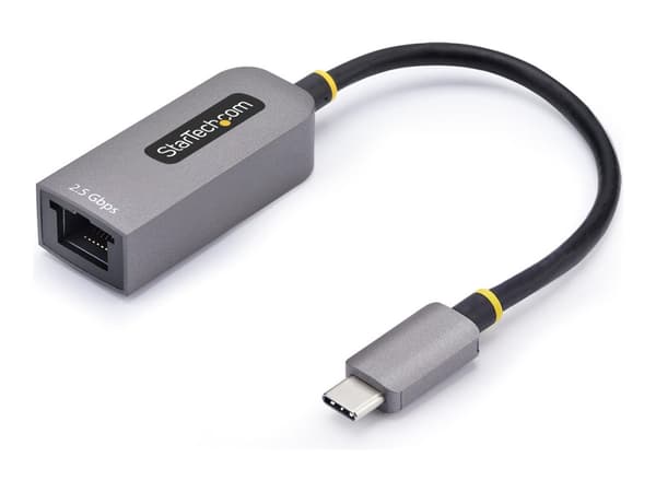 StarTech.com 2.5GbE USB-C to Ethernet Adapter - Nettverksadapter - USB-C 3.2 Gen 1 / Thunderbolt 3 - 10M/100M/1G/2,5 Gigabit Ethernet - romgrå