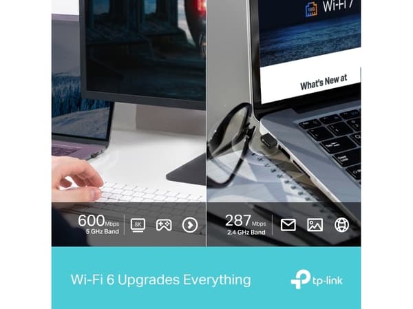 TP-Link Archer TX10UB Nano, Trådløs, USB, Bluetooth, 600 Mbit/s, Sort