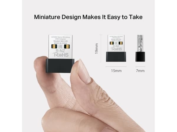 Mercusys MA14N, Kabel, USB Type-A, Svart, Metallisk