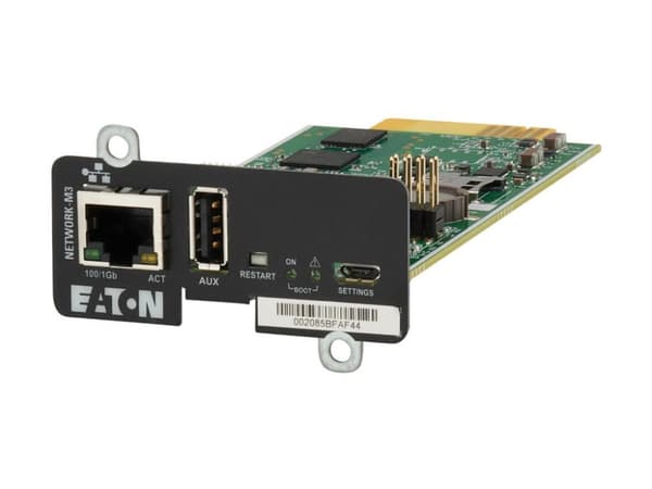 Eaton Cybersecure Gigabit NETWORK-M3 Card for UPS and PDU - Adapter for fjernstyrt administrasjon - Gigabit Ethernet x 1 - for P/N: 9PX1500GRT-L, 9PX