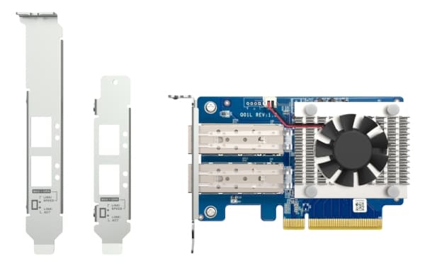 QNAP Dual-port, 10GbE SFP+ network expansion card, Internal, Wired, PCI Express, Fiber, 10 Mbit/s, Multicolour