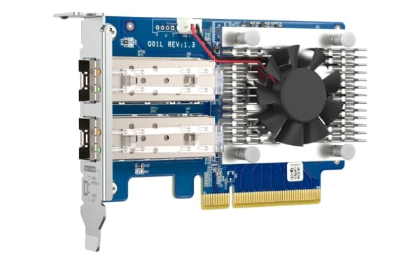 QNAP Dual-port, 10GbE SFP+ network expansion card, Internal, Wired, PCI Express, Fiber, 10 Mbit/s, Multicolour