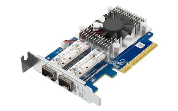 QNAP Dual-port, 10GbE SFP+ network expansion card, Internal, Wired, PCI Express, Fiber, 10 Mbit/s, Multicolour
