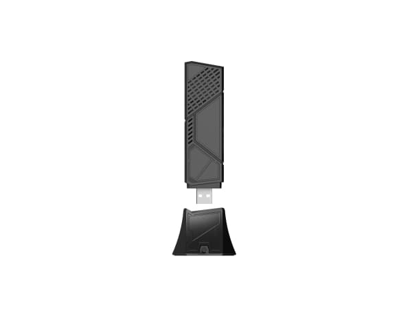 ASUS ROG USB-BE92 Wifi 7 BE6500 Tri-Band USB Adapter, Trådlös, USB, WLAN, Wi-Fi 7 (802.11be), 6500 Mbit/s, Svart