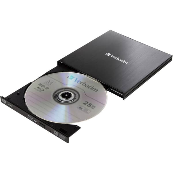 Verbatim Slimline Bluray-brännare extern Box USB 3.2 Gen 1 Svart
