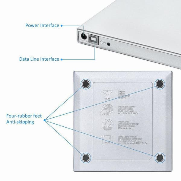 INF Ekstern RW CD/DVD-spiller og brenner USB 2.0