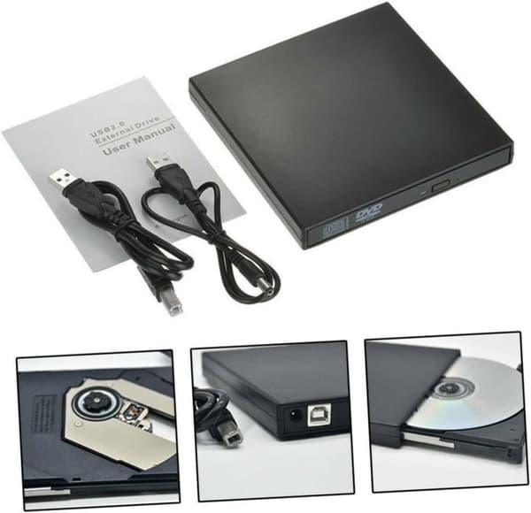 OBOSOE ulkoinen DVD/CD-poltin 24x - Plug and Play, nopea ja vakaa poltto