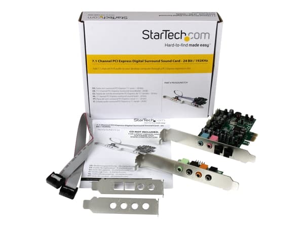 StarTech.com PEXSOUND7CH, 7.1 kanavaa, Sisäinen, 24 bittiä, 92 dB, PCI-E x1