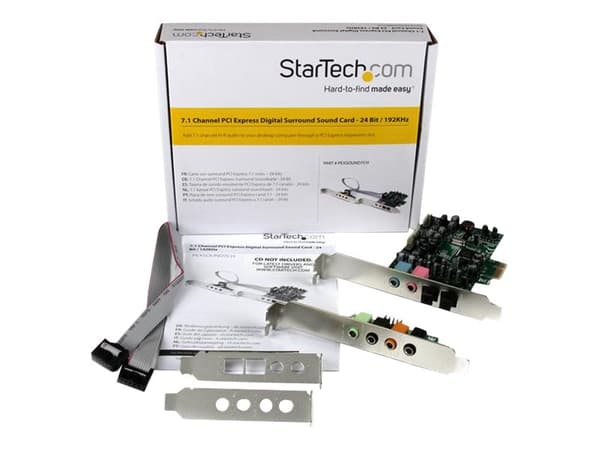 StarTech.com PEXSOUND7CH, 7.1 kanavaa, Sisäinen, 24 bittiä, 92 dB, PCI-E x1