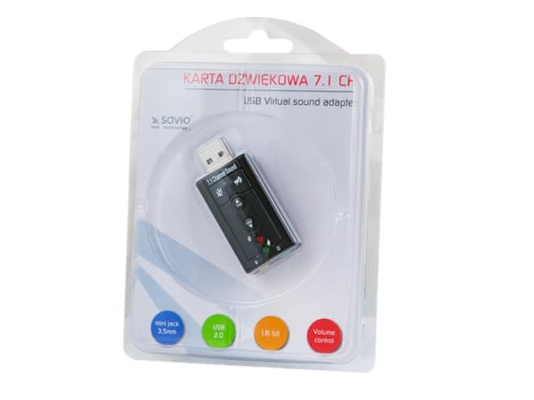 SAVIO AK-01 - Ljudkort - 16-bitars - 7.1 - USB