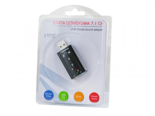 SAVIO AK-01 - Ljudkort - 16-bitars - 7.1 - USB