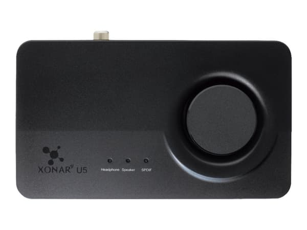 ASUS Xonar U5 - Ljudkort - 24-bitars - 192 kHz - 104 dB SNR (förhållande signal-brus) - 5.1 - USB - CM6631A