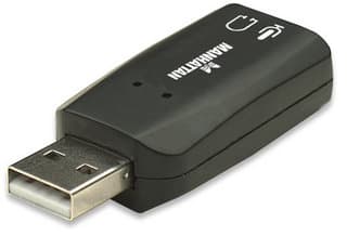 Manhattan Hi-Speed USB 3-D Audio Adapter 2.1 Lydkort, extern extern stik till huvudtelefoner