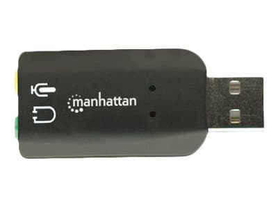 Manhattan Hi-Speed USB 3-D Audio Adapter 2.1 Lydkort, extern extern stik till huvudtelefoner