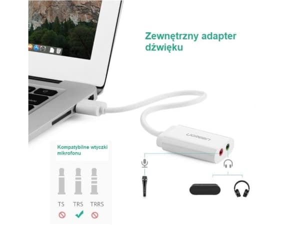 Ugreen - Ljudkort - 16-bitars - 48 kHz - stereo - USB 2.0