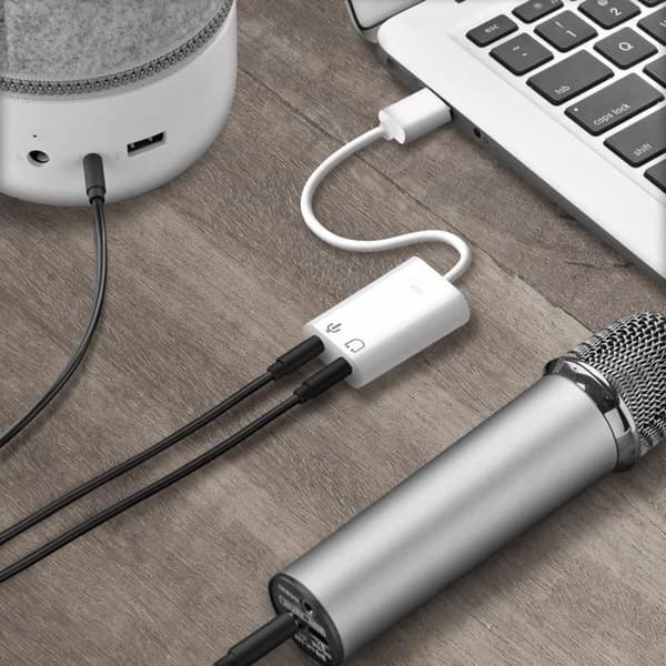 Extern ljudkort - Vit - USB - Jack 3.5mm - Stereo - Lätt att installera - Stort kompatibilitet