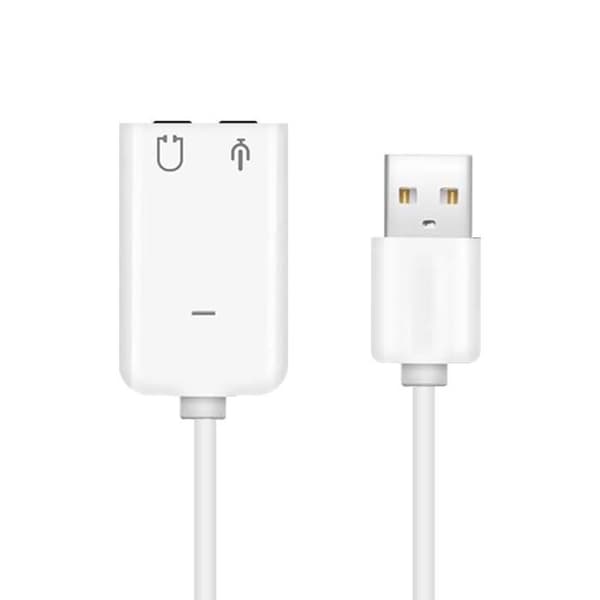 Extern ljudkort - Vit - USB - Jack 3.5mm - Stereo - Lätt att installera - Stort kompatibilitet