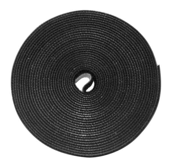 Kardborrband, 5m, 10mm, Svart