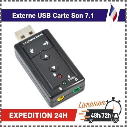 Externt USB-ljudkort 7.1-kanals 3D-ljudadapter 3,5 mm hörlurar MIC PC Desktop