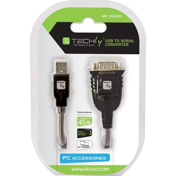 USB - Sarjaportti Adapteri Techly IDATA USB-SER-2T 45 cm