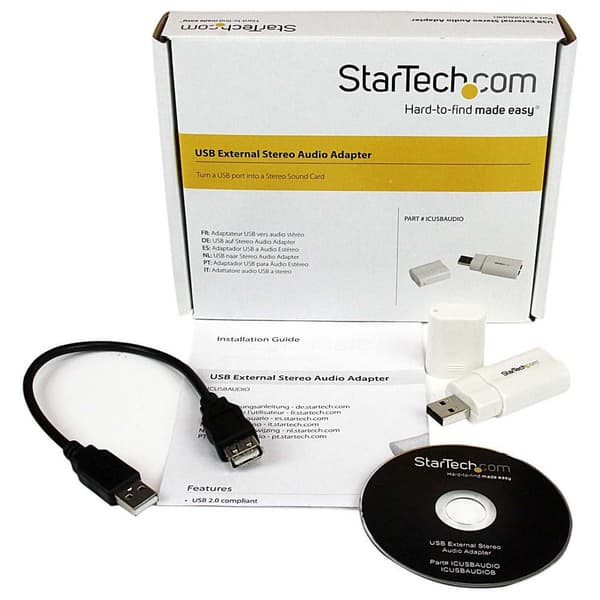 Startech Ljudkort Estereo Usb Vit