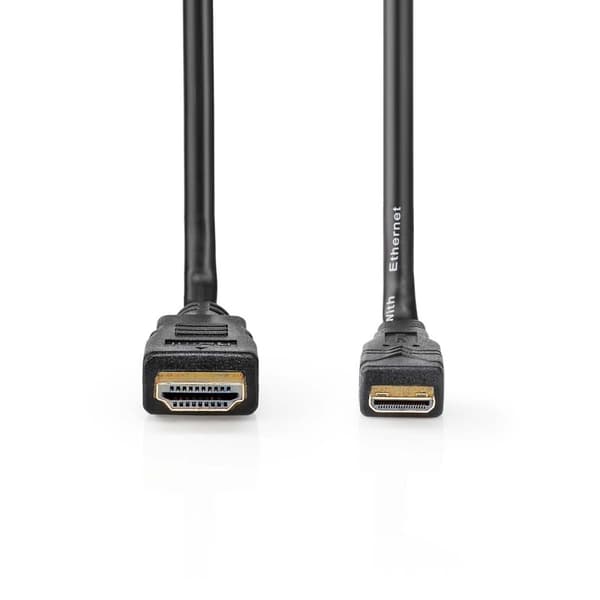 Nedis High Speed ​​HDMI ™ kabel med Ethernet | HDMI™ Stik | HDMI™ Mini-stik | 4K@30Hz | 10.2 Gbps | 1.50 m | Runde | PVC | Sort | Label