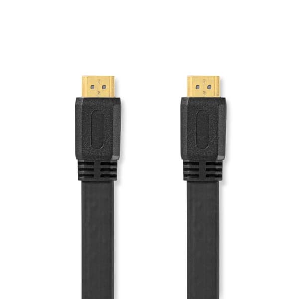 Nedis High Speed ​​HDMI ™ kabel med Ethernet | HDMI™ Stik | HDMI™ Stik | 4K@30Hz | 10.2 Gbps | 2.00 m | Fladt | PVC | Sort | Label