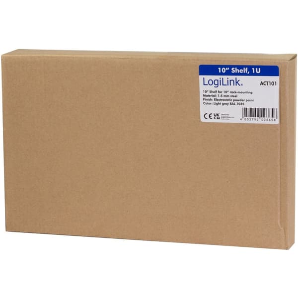 LogiLink 10" hylle 1U 220 x 150 mm, grå
