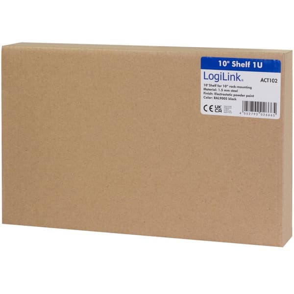 LogiLink 10"-hylla 1U 220 x 150 mm Svart