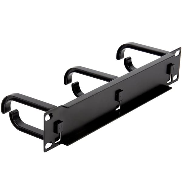 LogiLink 10"-kabelpanel med 3 fästen U1 Svart