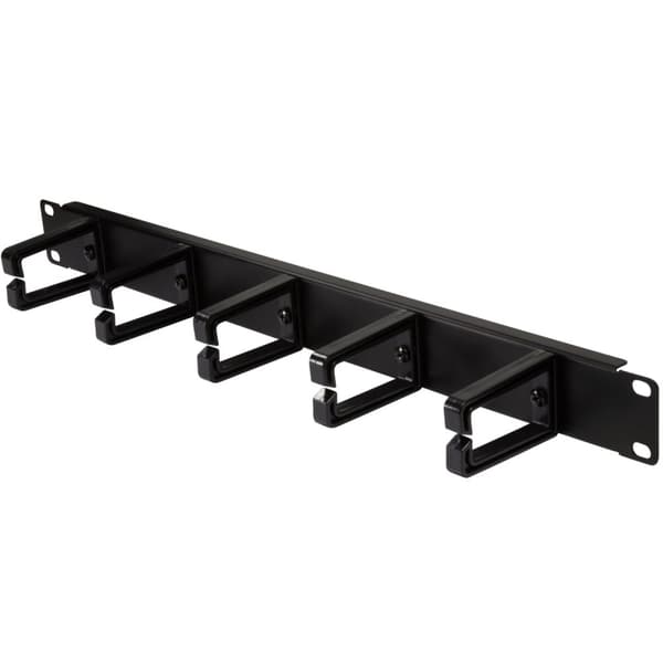 LogiLink 19"-kabelpanel med 5 roterbara fästen U1 Svart