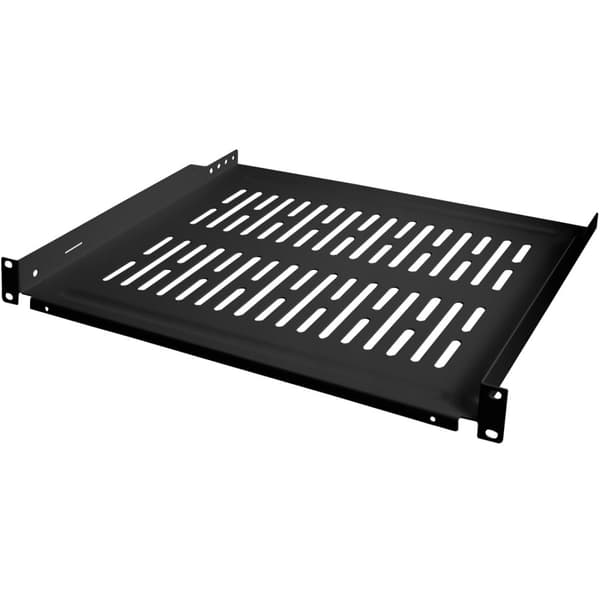 LogiLink 19"-hylla 1U 440 x 350 mm max 10 kg Svart
