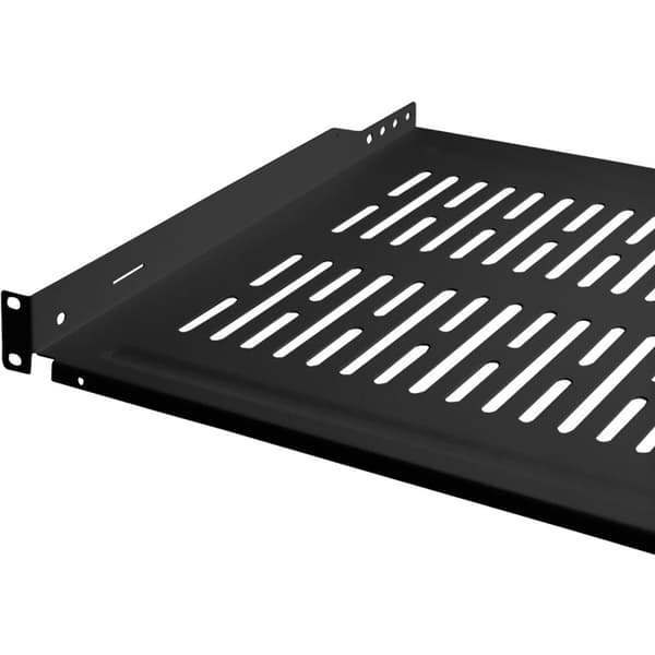 LogiLink 19"-hylla 1U 440 x 350 mm max 10 kg Svart