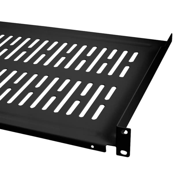 LogiLink 19"-hylla 1U 440 x 350 mm max 10 kg Svart