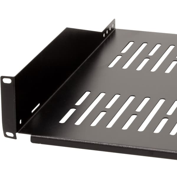 LogiLink 19"-hylla 2U 440 x 406 mm max 25 kg Svart