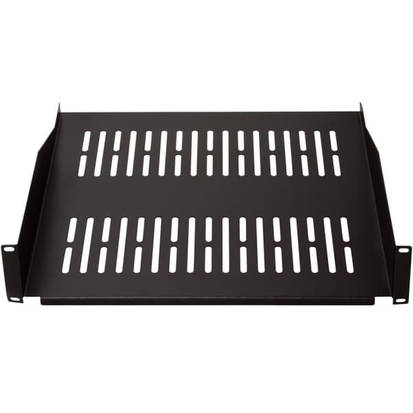LogiLink 19"-hylla 2U 440 x 406 mm max 25 kg Svart