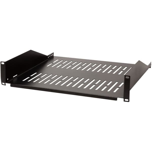 LogiLink 19"-hylla 2U 440 x 406 mm max 25 kg Svart